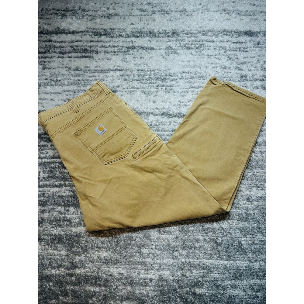 Carhartt Men's Relaxed Fit Mens 46x30‎ Rugged Flex Tan Brown Canvas Work Pants